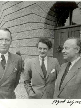 Alexander Lernet-Holenia mit Gottfried von Einem, um 1955