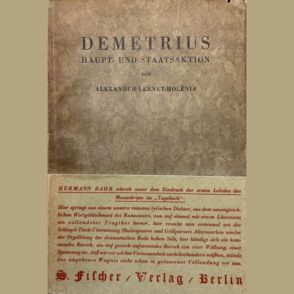 Demetrius Haupt- und Staatsaktion - S. Fischer 1926