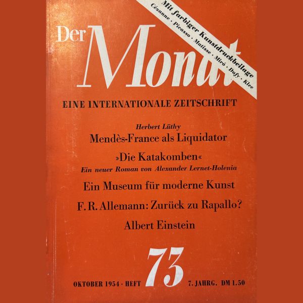 Der Monat Oktober 1954 Heft 73 - Verlag Berlin-Dahlem 1954