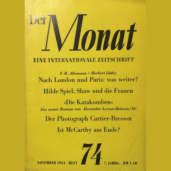 Der Monat Oktober 1954 Heft 74 - Verlag Berlin-Dahlem 1954