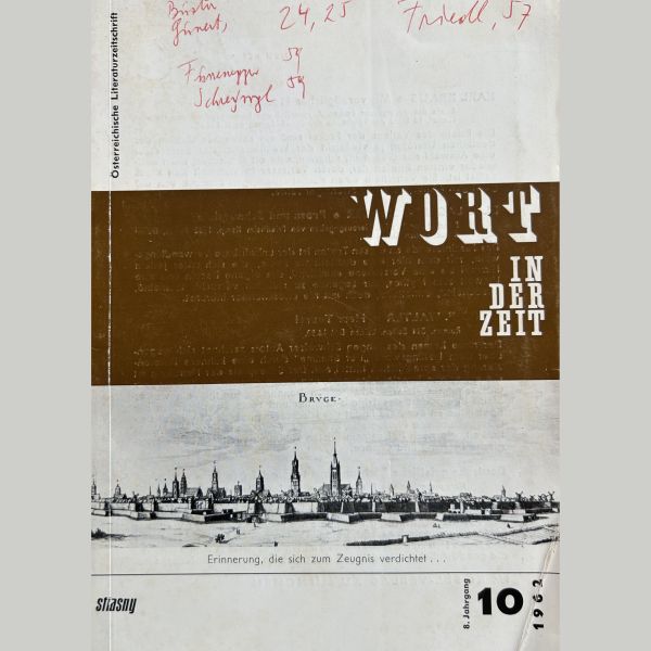 Ein Brief - Wort in der Zeit 8 Jahrgang Heft 10