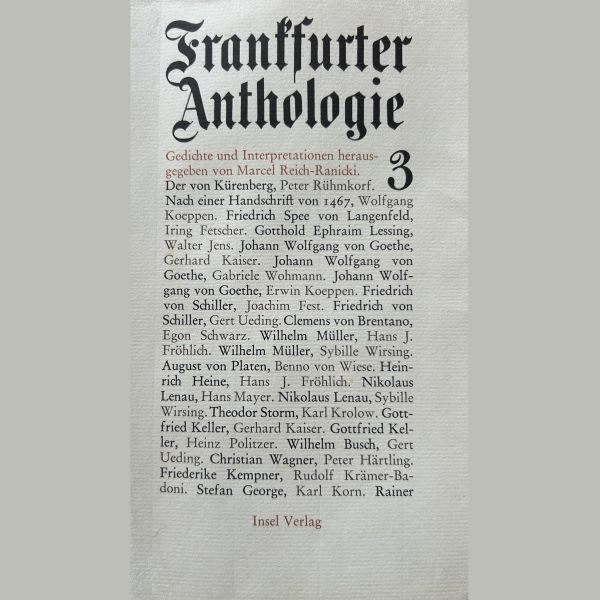 Frankfurter Anthologie Dritter Band - Insel 1978