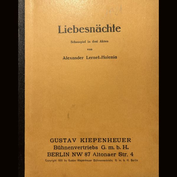 Liebesnächte - Gustav Kiepenheuer Verlag 1931