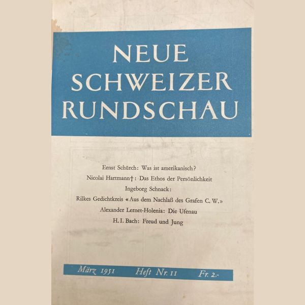 Neue Schweizer Rundschau Jahrgang 1951 Heft 11