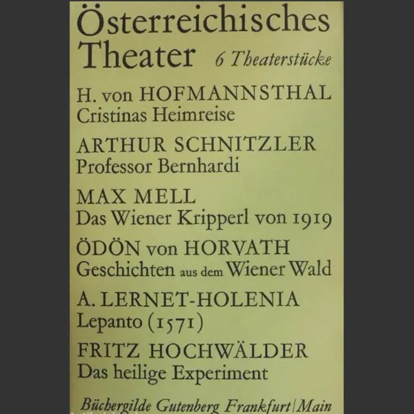Österreichisches Theater - Büchergilde Gutenberg 1964