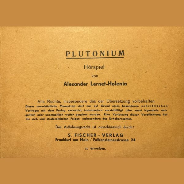 Plutonium - S. Fischer 1952
