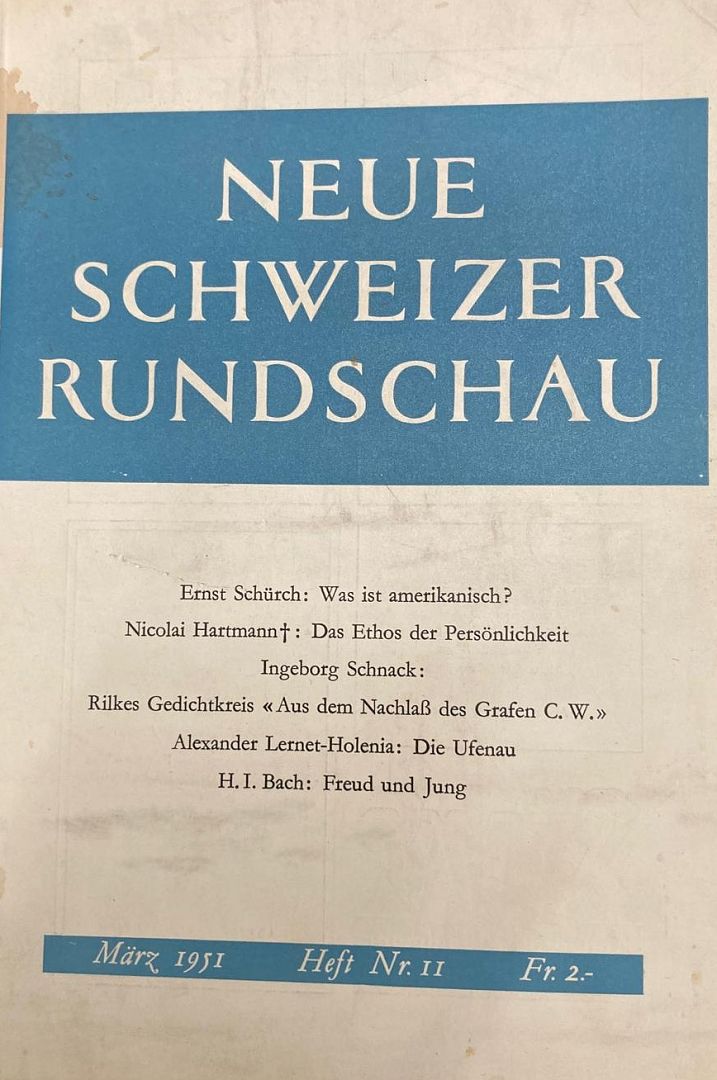 Neue Schweizer Rundschau Jahrgang 1951 Heft 11
